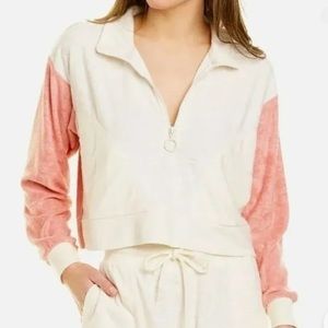 NWT L’Space Best life terry crop 1/4 zip